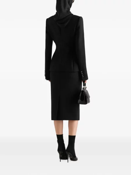 Вълнено двуредно яке Dolce & Gabbana черно