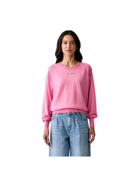 Sweter Pinko wełniany różowy