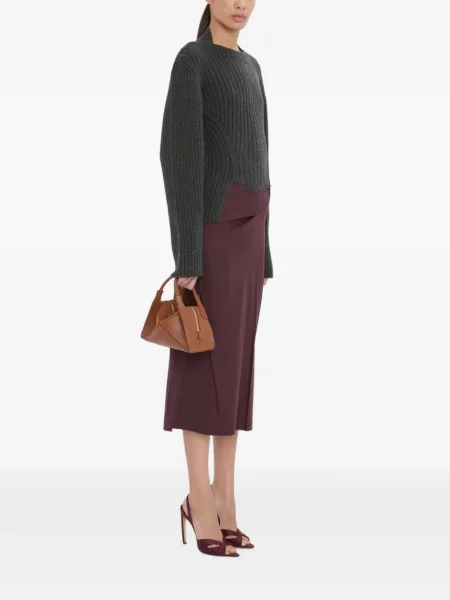 Τσάντα shopper Victoria Beckham καφέ
