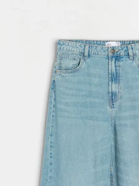 Джинси wide leg бірюзовий