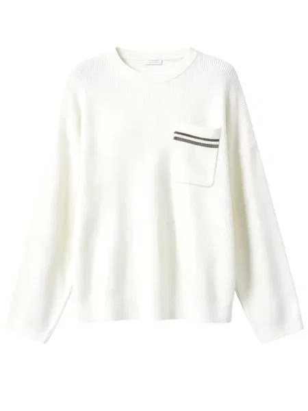 Pulover Brunello Cucinelli alb