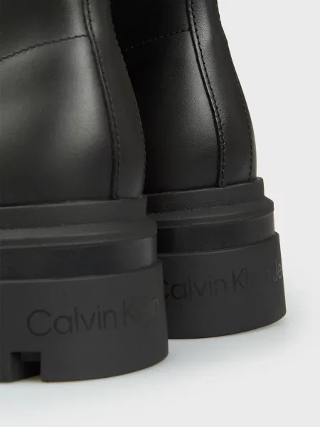 Кожаные ботинки Calvin Klein черные