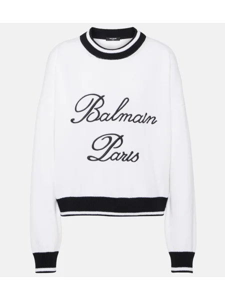 Pulover Balmain cu broderie negru
