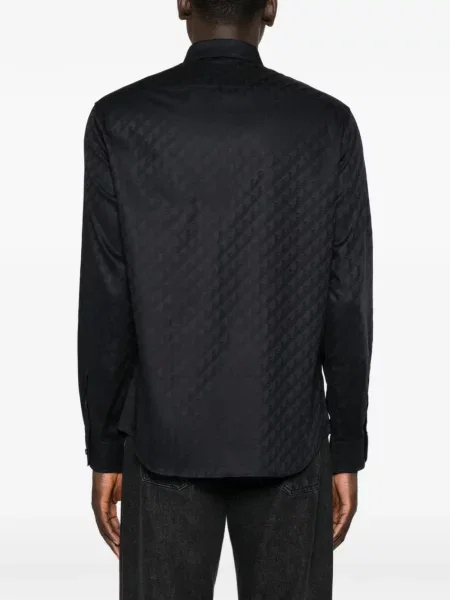 Jacquard košulja Emporio Armani s autogramom plava