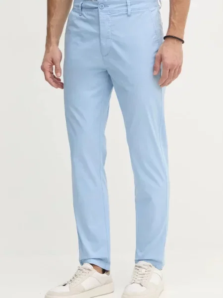 Панталон Pepe Jeans SLIM CHINO POPLIN синьо със стандартна кройка светлосиньо