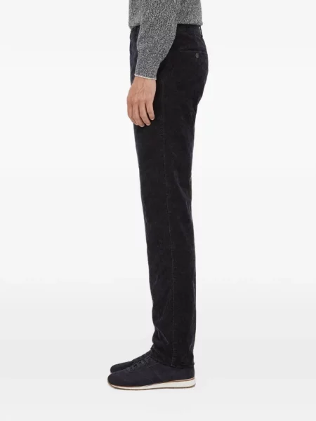 Pantaloni Brunello Cucinelli de catifea cord albastru