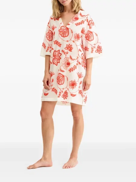 Rochie Eres cu model floral cu imagine de costum alb