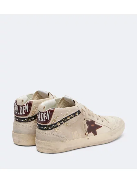 Top Golden Goose din piele de căprioară alb