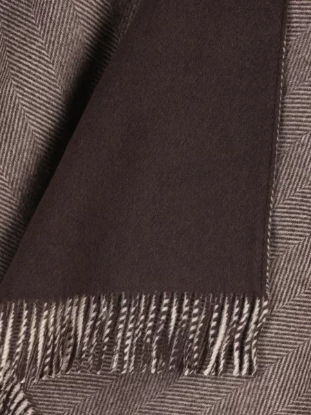 Pončo Brunello Cucinelli na rese s herringbone uzorkom smeđa