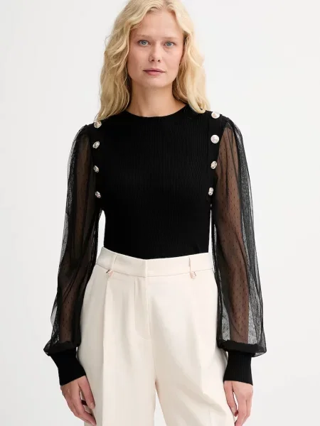 Morgan bluză uni MALIA negru