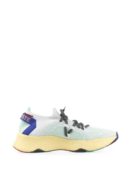 Sneakerși Lacoste cu șireturi tricotate verde