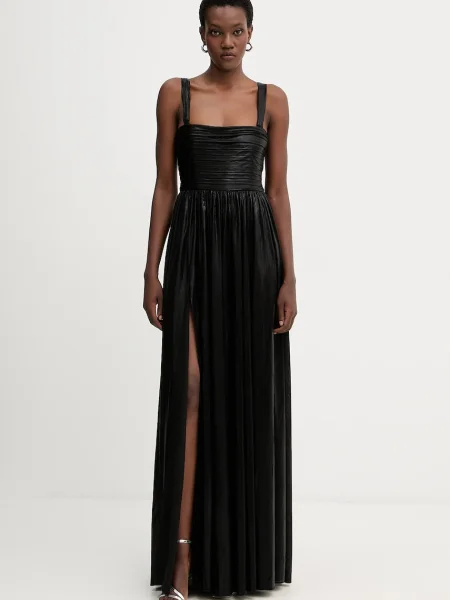 Retrofete rochie Iris maxi evazați negru