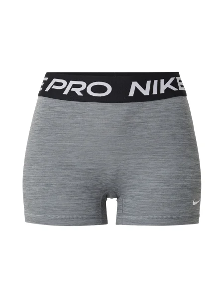 NIKE Sportske hlače Pro tamo siva / crna bijela