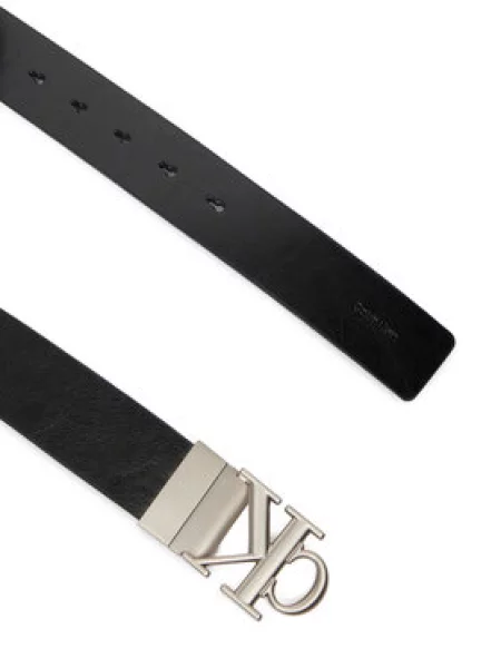 Opasok Calvin Klein Ck Buckle Tumbled Adj/Rev čierna