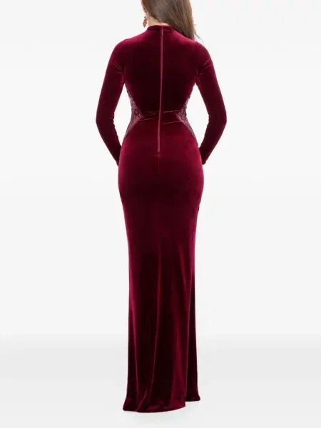 Rochie maxi Roserry de catifea roșu