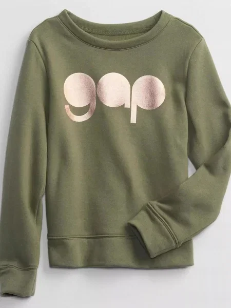 DZIECIĘCA BLUZA Z RETRO LOGO GAP zielona