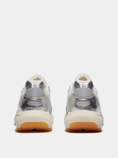 Кожаные кроссовки Timberland серебряные