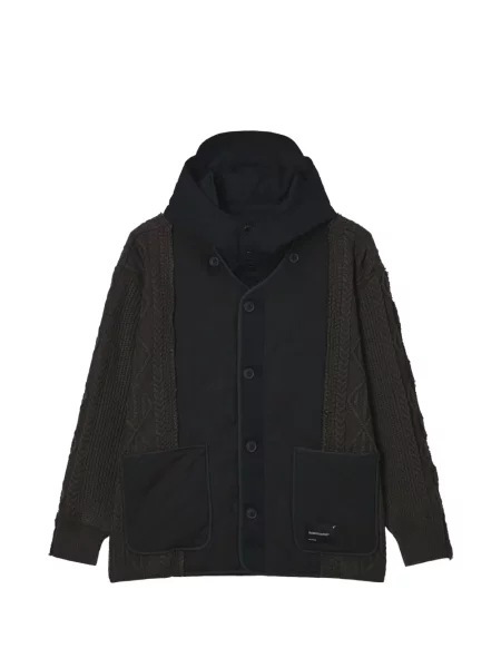 Geacă Five Cm tricotate cu glugă negru