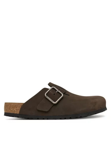 Birkenstock Klapki Boston Wire Buckle ciemny brązowy