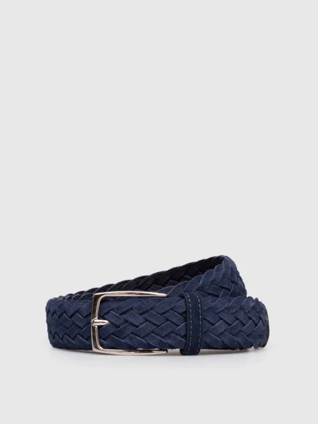 Замшевый ремень Isaia с ремешками синий