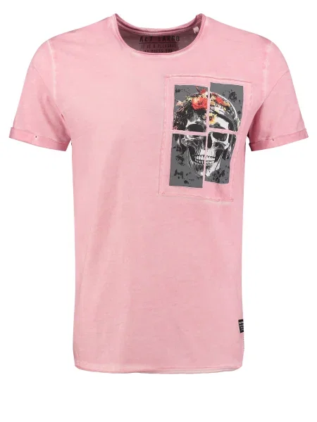 Key Largo Tricou KLFLOWER POWER gri / roz / negru alb