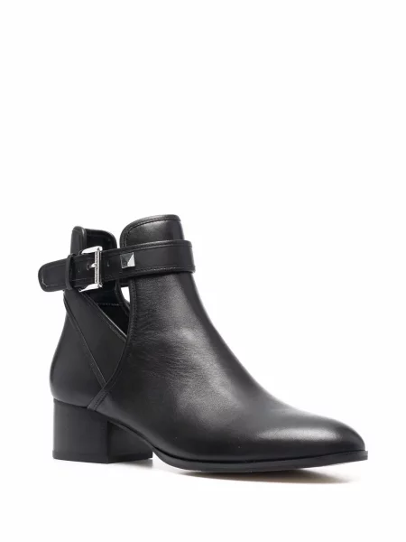 Buty do kostki Michael Michael Kors skórzane o krotszym kroju z ćwiekami czarne