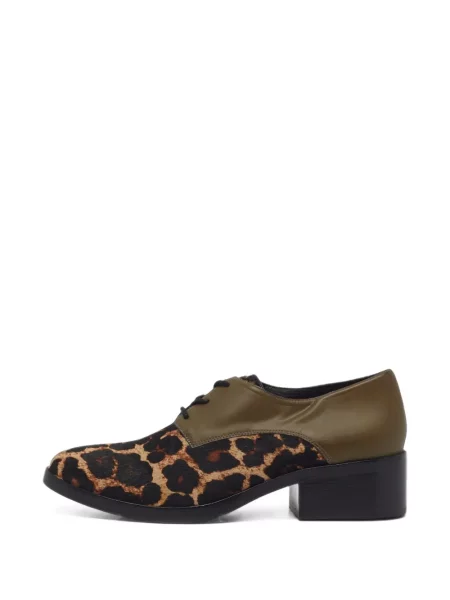 Pantofi derby Philipp Plein cu imagine cu model leopard verde