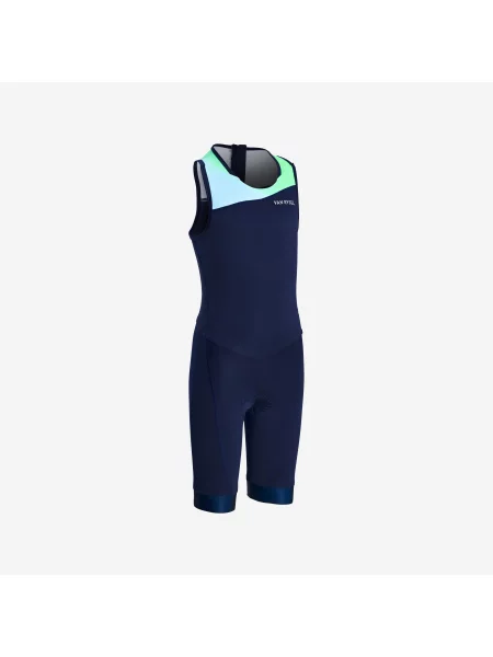 Kombinezon do triathlonu dla dzieci Van Rysel Trifonction na krótki dystans niebieski