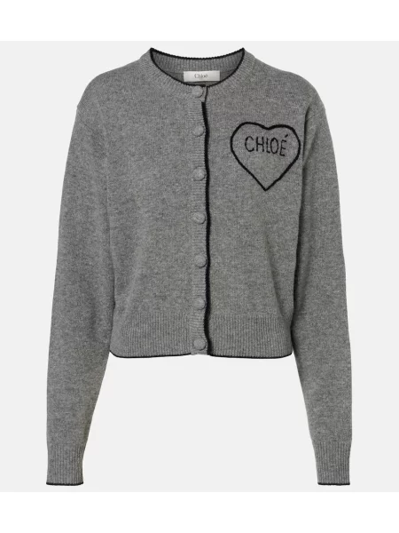 Cardigan Chloé de lână gri