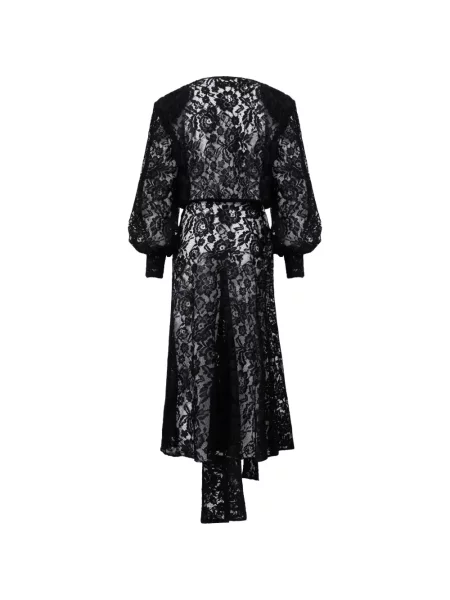 Rochie Almaz cu funde asimetrică din dantelă negru