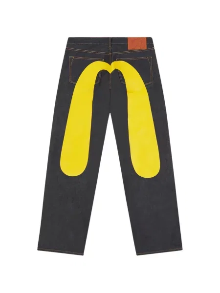 Blugi cu picior larg Evisu cu imagine albastru
