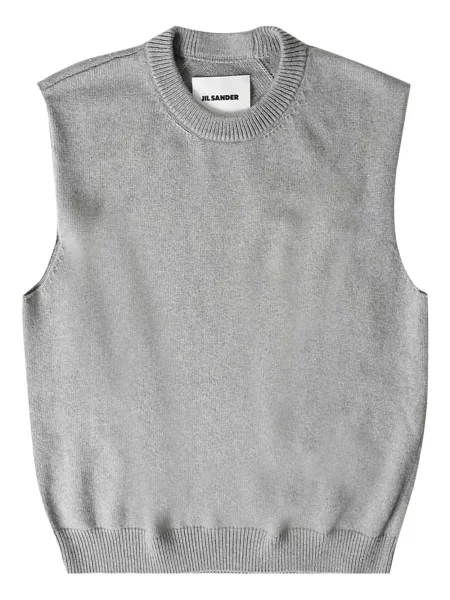 Pulover Jil Sander fără mâneci gri