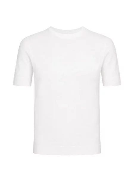 Tricou Gran Sasso tricotate cu decolteu rotund alb
