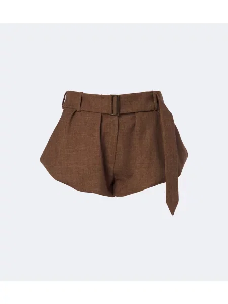 Cu centură pantaloni scurți Magda Butrym de lână maro