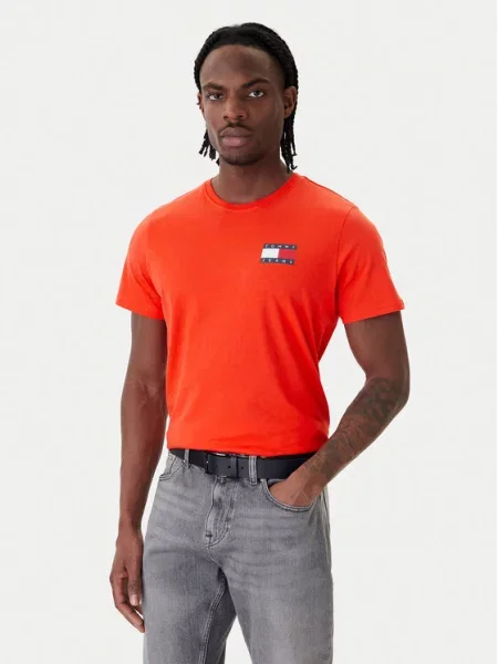 Тениска Tommy Jeans оранжево