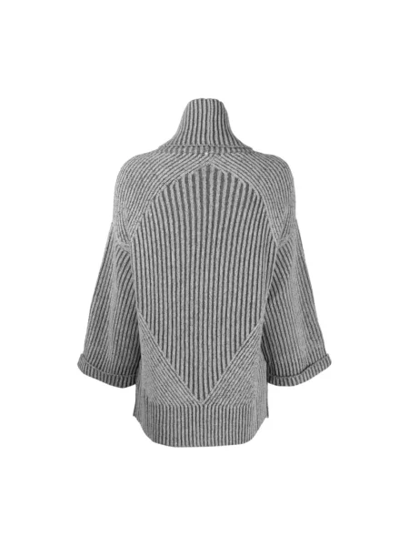 Sweter z golfem Lorena Antoniazzi z kaszmiru szary