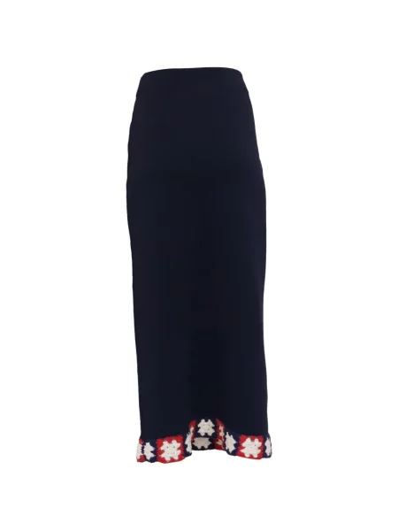 Fustă midi Staud cu broderie albastru