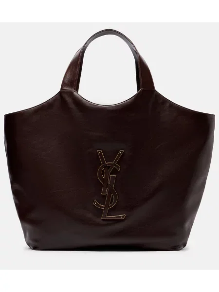 Geantă shopper Saint Laurent din piele maro