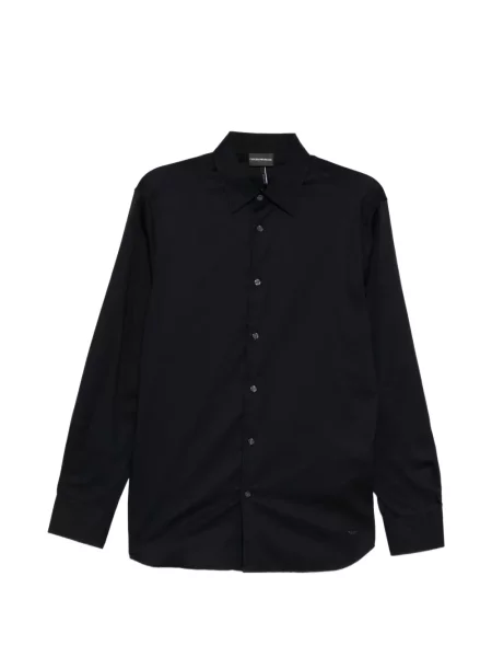 Cămașă Emporio Armani cu broderie albastru