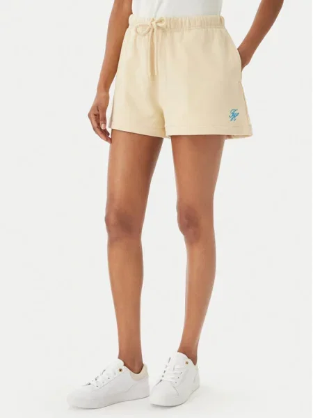 Tommy Hilfiger Sportske kratke hlače Logo Embroidery Svijetlo bež