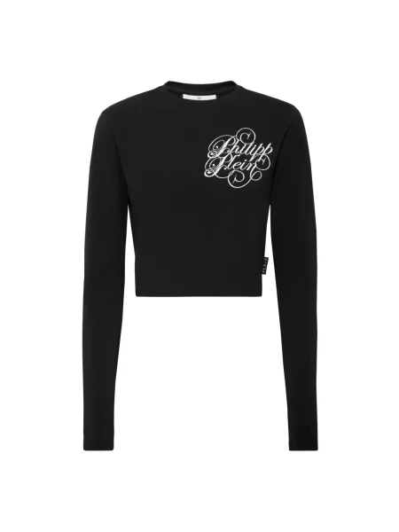 Top Philipp Plein z okrągłym dekoltem czarny