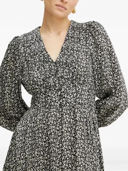Rochie maxi Ivy Oak cu model floral cu imagine de costum negru