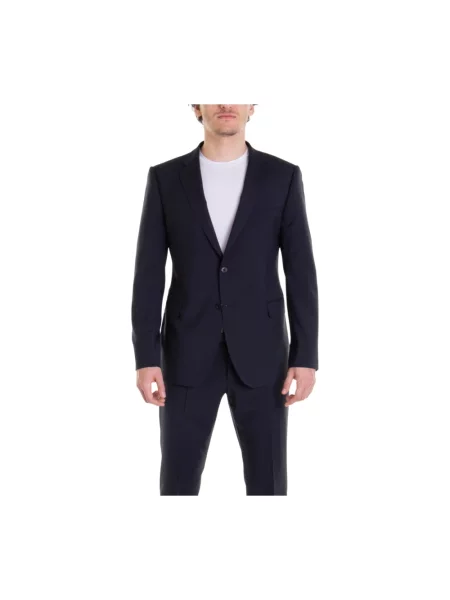 Garnitur Emporio Armani wełniany klasyczny niebieski