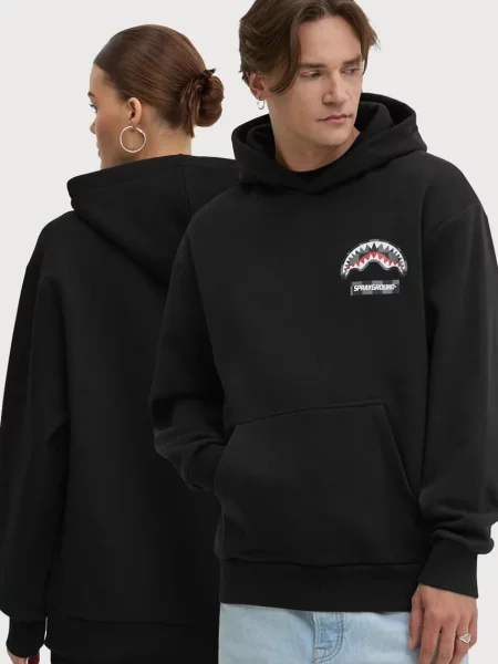 Dukserica Sprayground s kapuljačom s tiskom crna