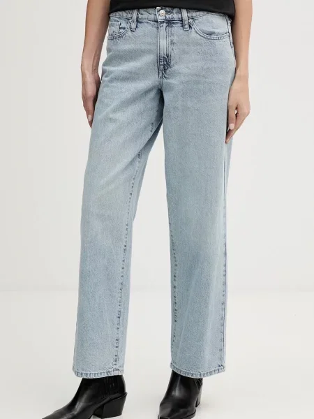 Dkny jeansy medium waist niebieskie