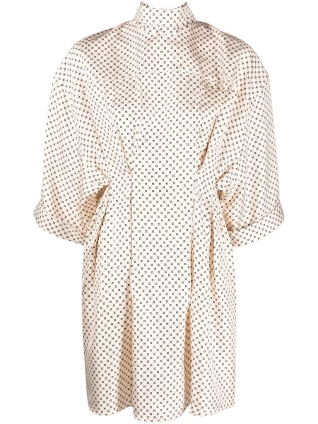 Rochie Lanvin cu buline cu imagine de costum alb