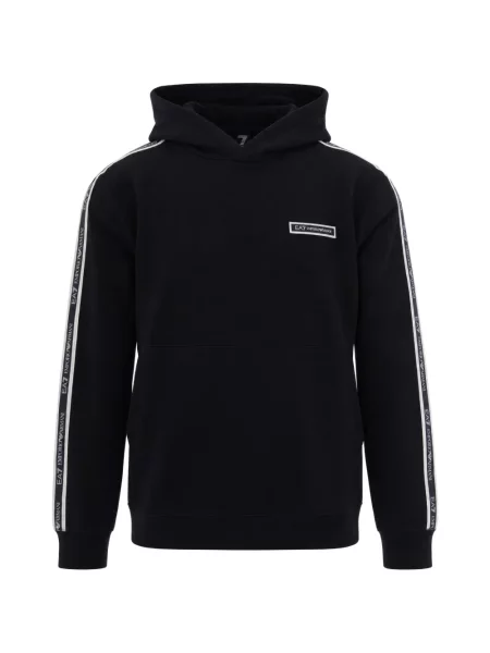 Hoodie Ea7 Emporio Armani με αυτόγραφο μαύρο