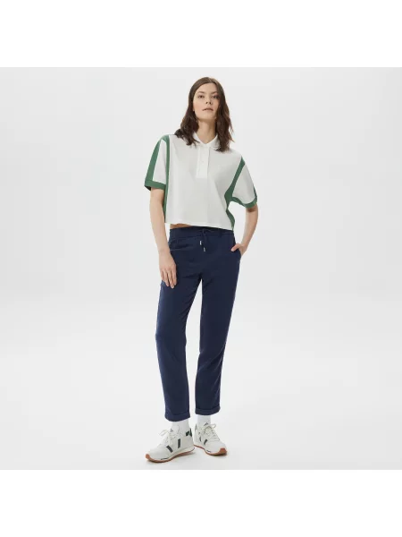 Lacoste Luźne Spodnie granatowy