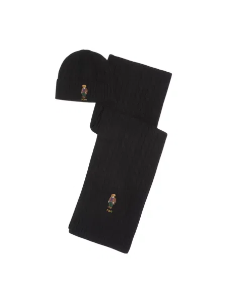 Szal Polo Ralph Lauren wełniana czarna