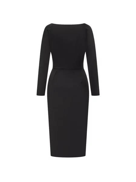 Κοστούμι φόρεμα Chiara Boni La Petite Robe με λαιμόκοψη v μαύρο